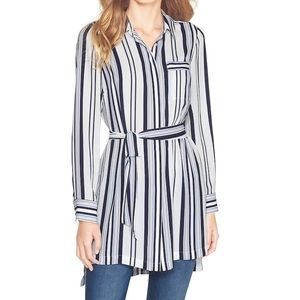 White House Black Market long stripe shirt. Size 2
